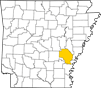 Map showing Arkansas County location within the state of Arkansas